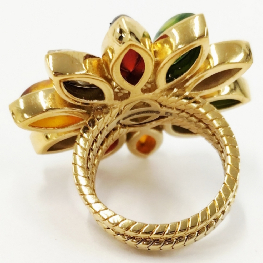 Gucci Interlocking Flower Multifinger Triple Band Ring - Size 6 - Picture 12 of 13